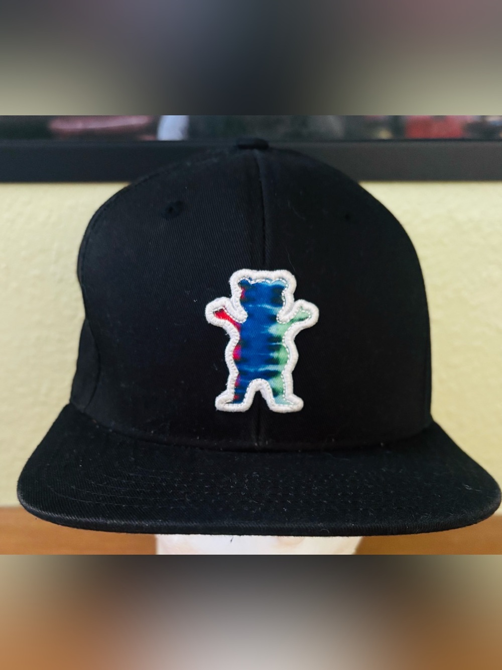 Grizzly Griptape "OG Bear" Snapback Hat Skate Tie Dye Rainbow RARE Men's One SZ
